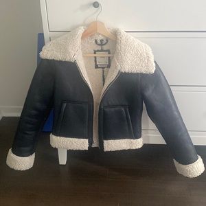 Abercrombie Sherpa Lined Vegan Leather Shearling Jacket
